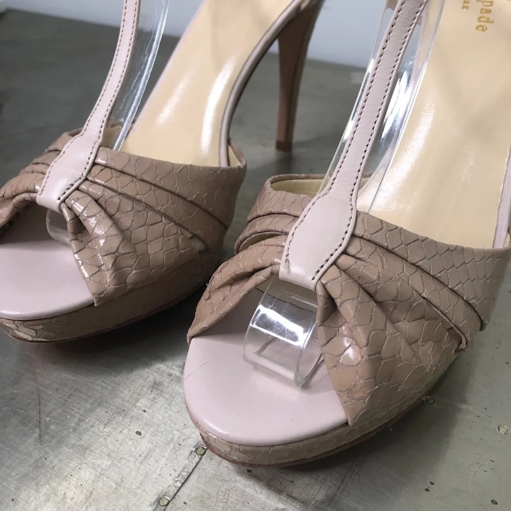 Kate Spade Garb Platform T-Strap Heels Snake